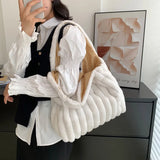 Winter Plush Shoulder Tote Bag for Women