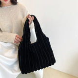 Winter Plush Shoulder Tote Bag for Women