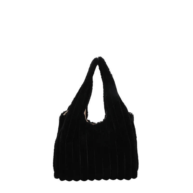Winter Plush Shoulder Tote Bag for Women
