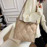 Winter Quilted Padded Shoulder Bag Women's Space Bag Texture Armpit Square Bag