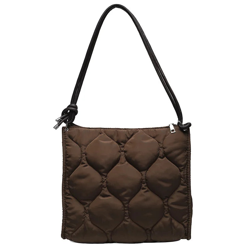 Winter Quilted Padded Shoulder Bag Women's Space Bag Texture Armpit Square Bag