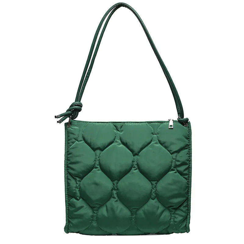 Winter Quilted Padded Shoulder Bag Women's Space Bag Texture Armpit Square Bag