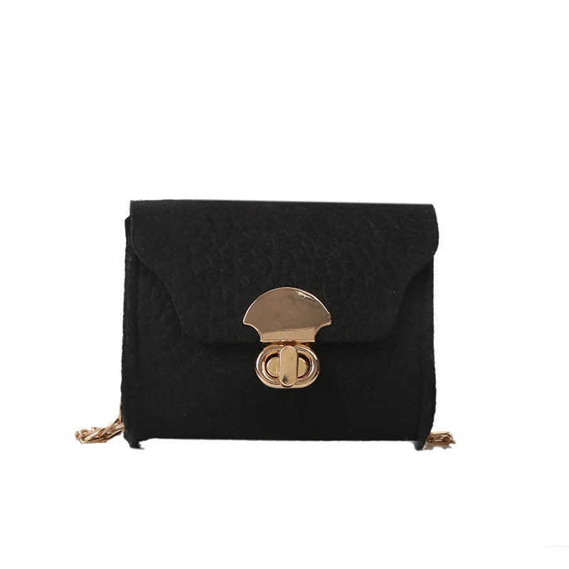 Casual Solid Felt Mini Tote Bag Single Shoulder Small Square