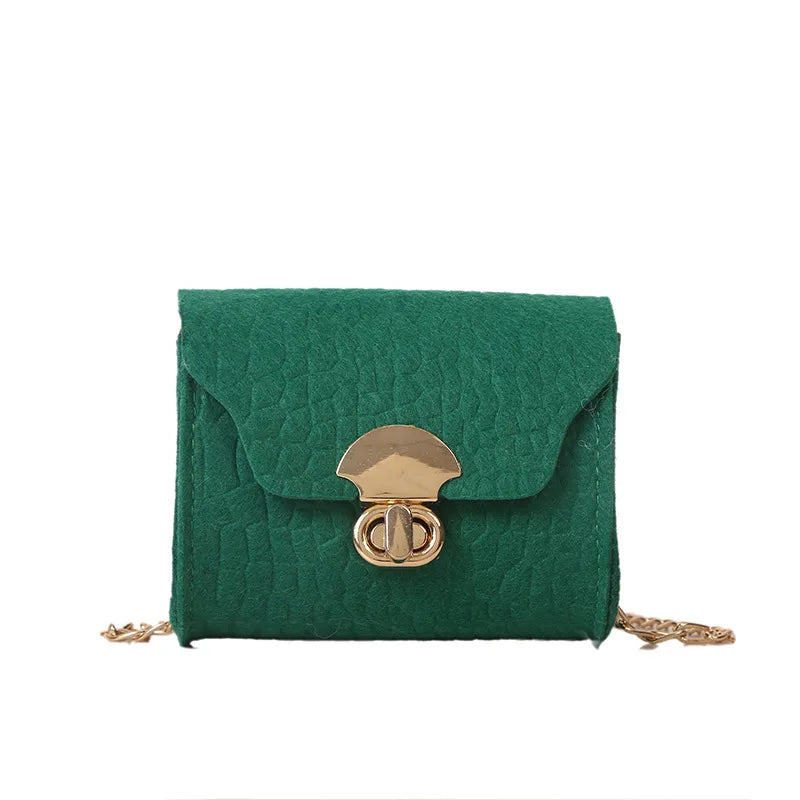 Casual Solid Felt Mini Tote Bag Single Shoulder Small Square