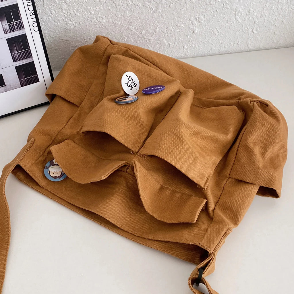 Canvas Shoulder Bag Casual Messenger Bag for Women