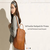 Vintage Leather Ladies' Anti-Theft Backpack & Shoulder Bag