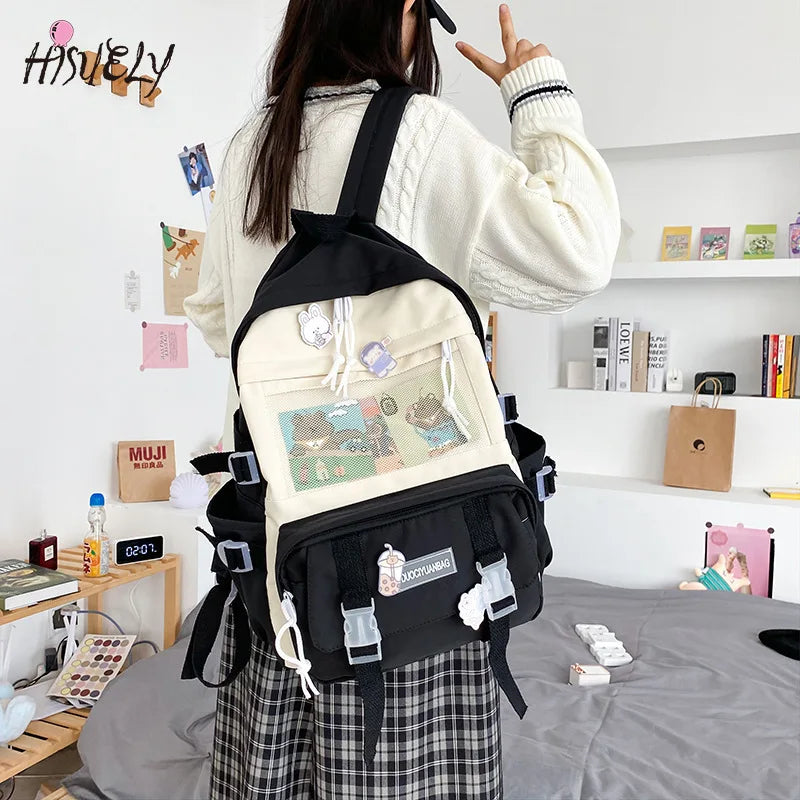 Mesh Backpack Soft Girl School Bag