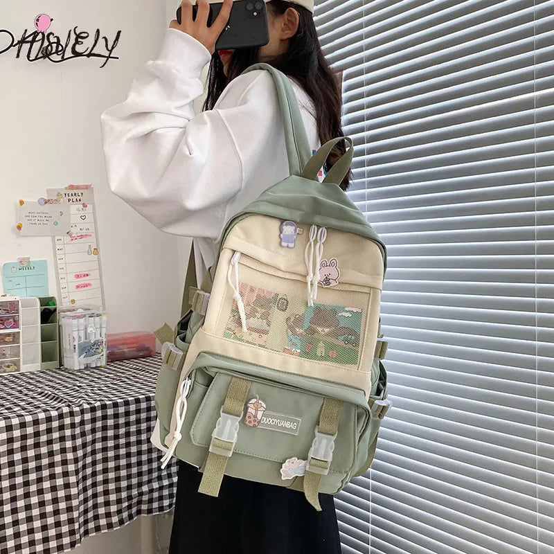 Mesh Backpack Soft Girl School Bag