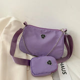 2Pcs Retro Women Crossbody Bags Casual Style Chain Shoulder Bags