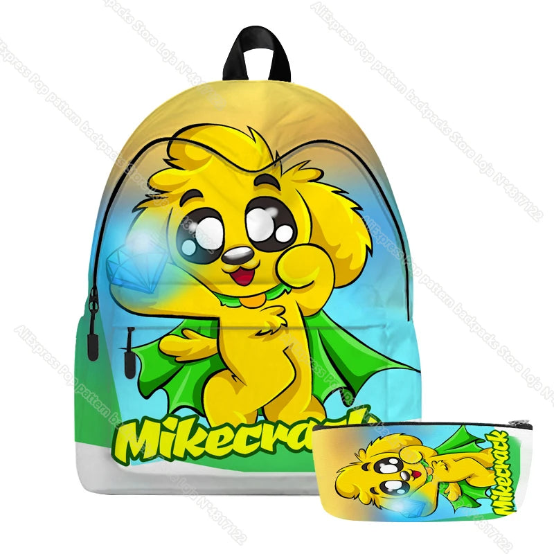 2pcs Mikecrack Los Compa Backpack Waterproof Schoolbag