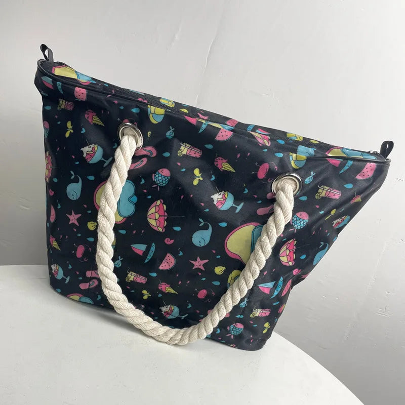 2pcs Summer Large-capacity Tote Handbag for Ladies Beach Travel Waterproof Bag