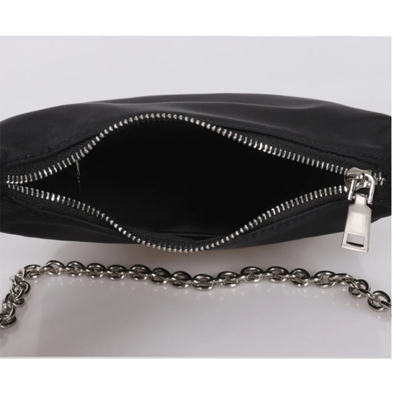 Vintage Shoulder Bag Nylon Women Chains Crossbody Messenger Handbag