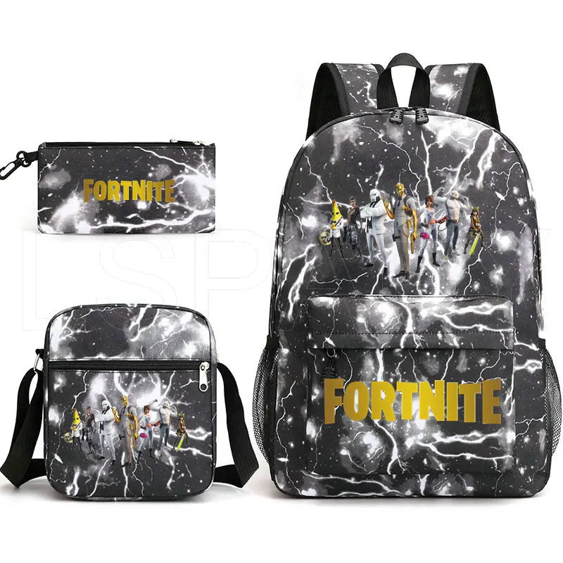 3 Pcs Set Backpack Hot Game Pencil Case Shoulder Bag Anime 3D Bookbag Bagpack