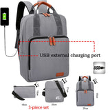 3 Pcs/set Schoolbag for Teens Boys Satchel Unisex Student Bag