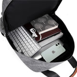 3-Piece Set Backpack Male Student Schoolbag Travel Bag