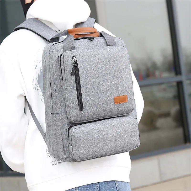 3-Piece Set Backpack Male Student Schoolbag Travel Bag