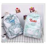 Large Capacity Nylon Bag Embroideried Name Student School Bags Personalized Gift