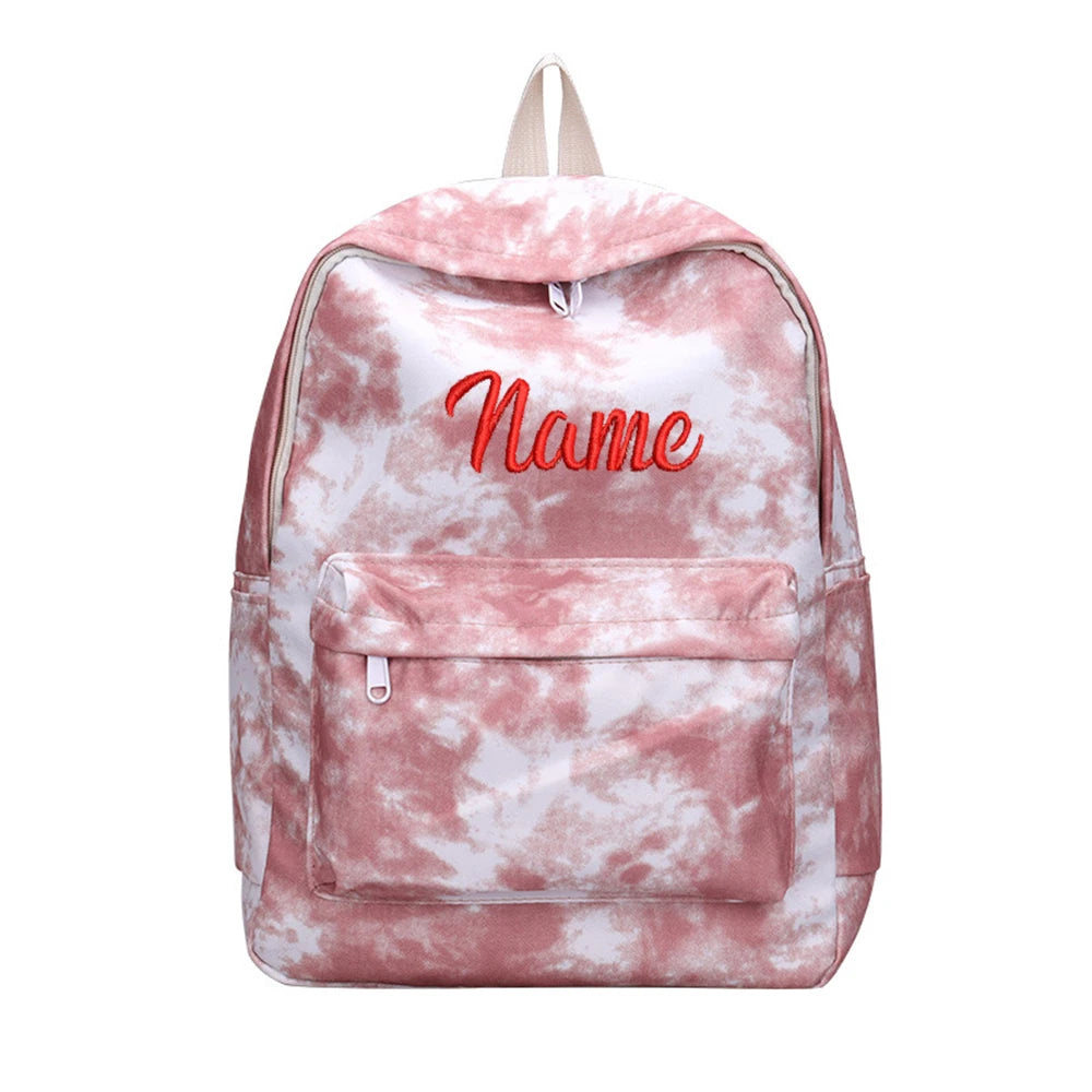 Large Capacity Nylon Bag Embroideried Name Student School Bags Personalized Gift