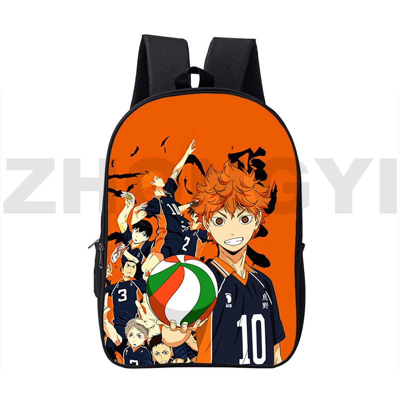 3D Anime Karasuno Nekoma Haikyuu Backpack 16 Inch Japanese School Bag