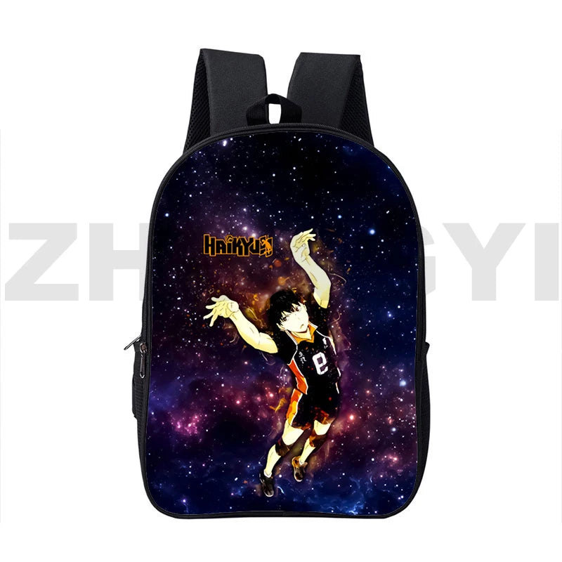 3D Anime Karasuno Nekoma Haikyuu Backpack 16 Inch Japanese School Bag