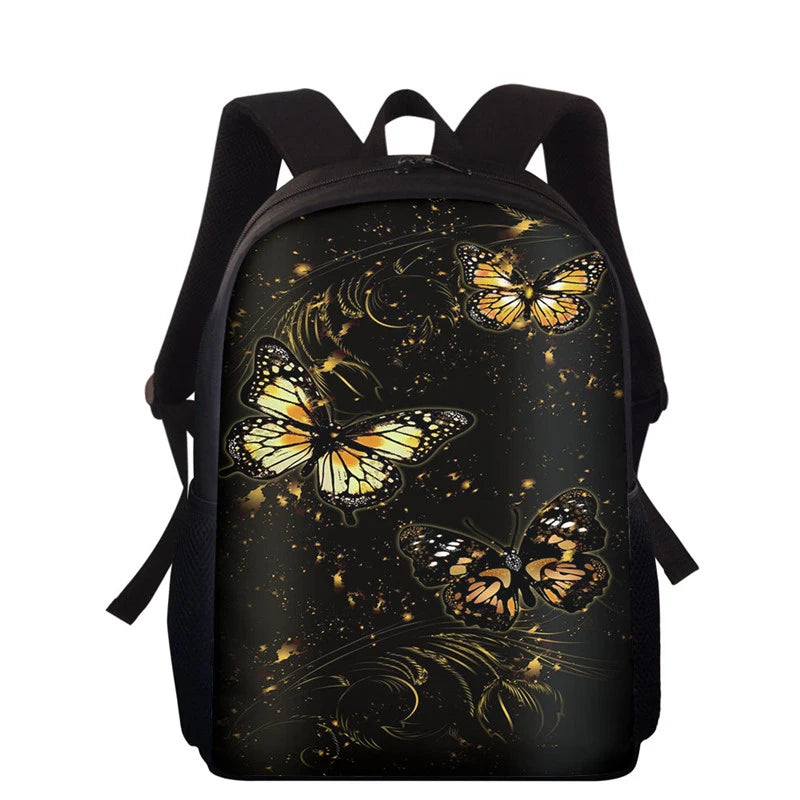 3D Butterfly Print Teens Backpack Student Casual Schoolbag