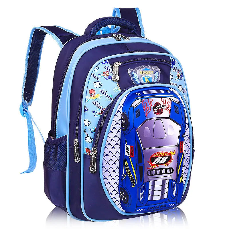 3D Car Printing Kids School Bag For Boy Nylon Backpack Satchel