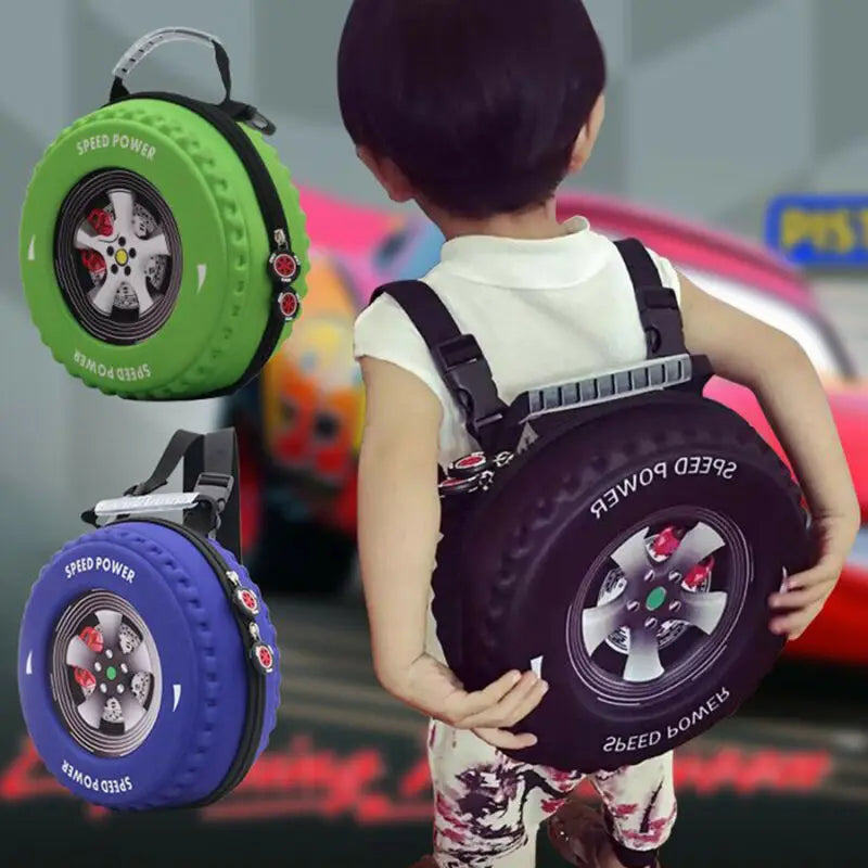 3D Car Tire Children Schoolbag Lovely Kids Small Backpack