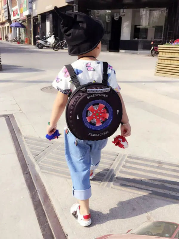 3D Car Tire Children Schoolbag Lovely Kids Small Backpack