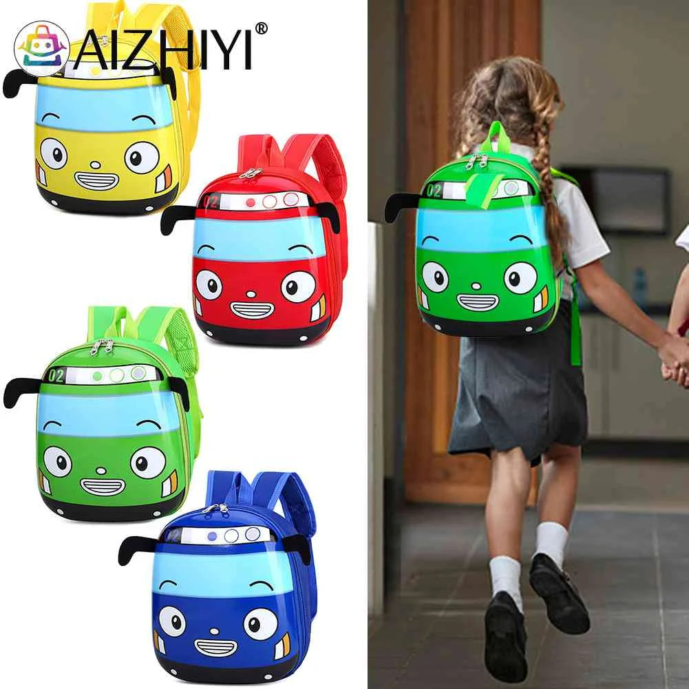 3D Cartoon Bus Toddler Backpack Small Kindergarten Children School Bag
