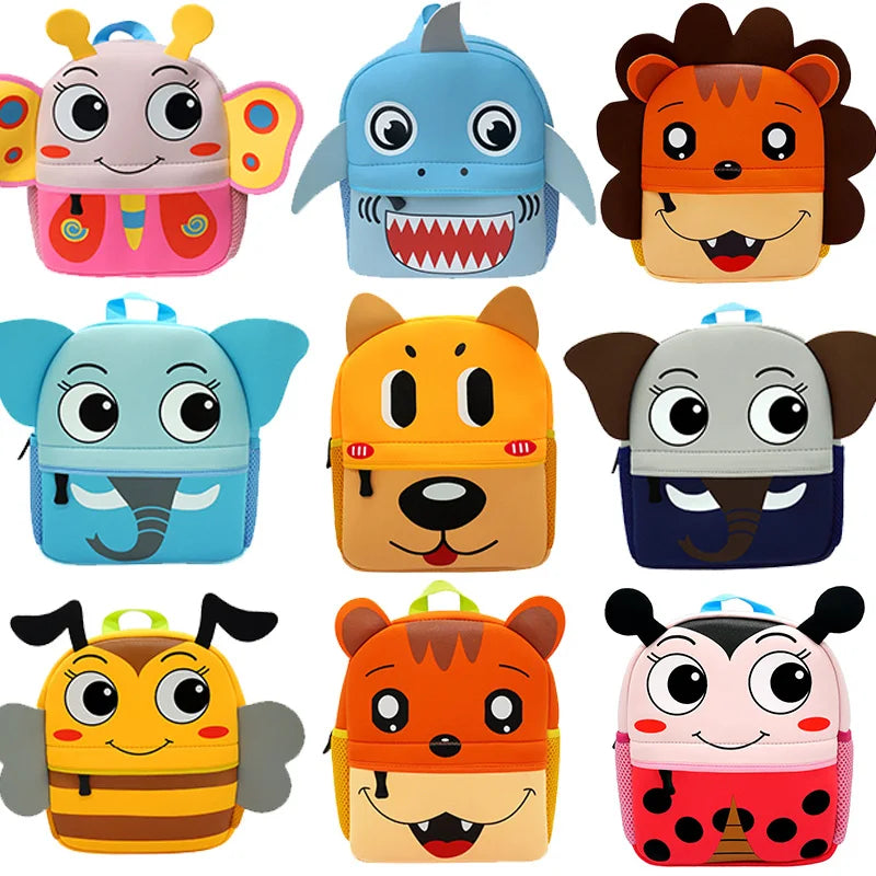3D Cartoon Children Backpacks Girl Boys School Bags Baby Cut Toddler Kids Bag