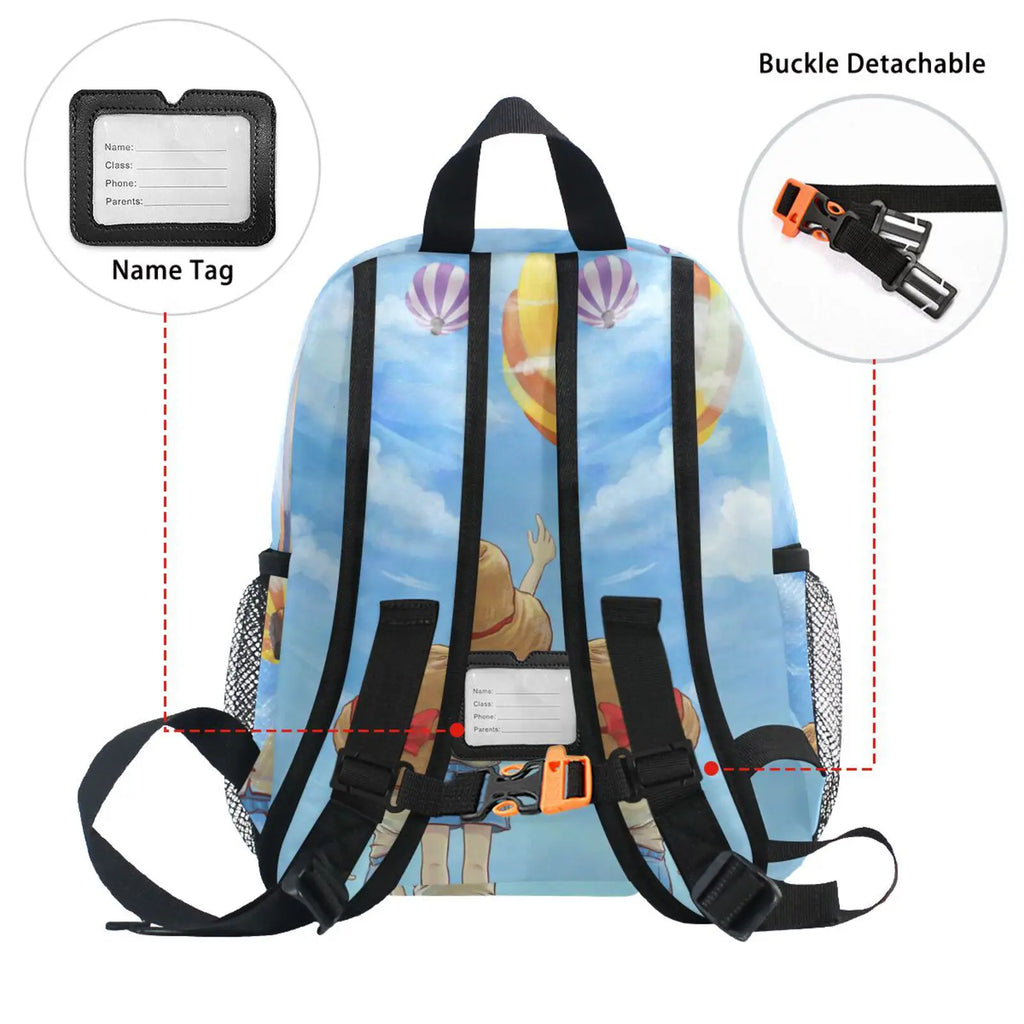 3D Cartoon Kids Backpack for Boys Girls, Polyester School Bag