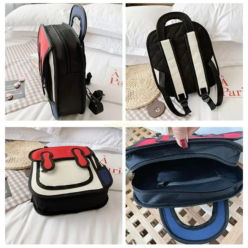 3D Cartoon School Bag Satchel Shoulders Bag Backpack