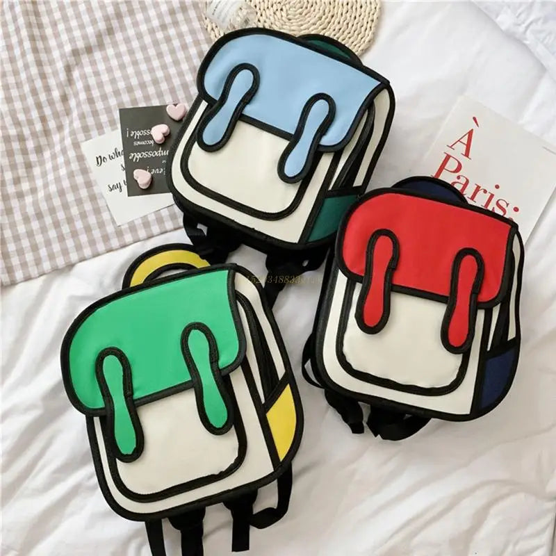 3D Cartoon School Bag Satchel Shoulders Bag Backpack