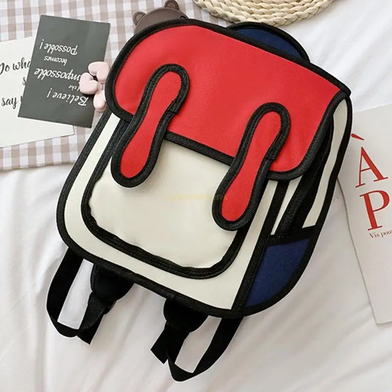 3D Cartoon School Bag Satchel Shoulders Bag Backpack