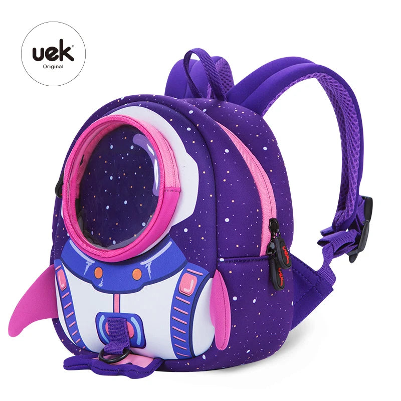3D Rockets Anti-lost School Bags for Girls Boys Backpack Kids Age 1-6