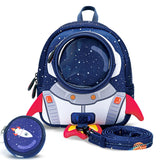 3D Rockets Anti-lost School Bags for Girls Boys Backpack Kids Age 1-6