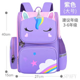 3D Unicorn Primary School Bag Waterproof Kids Student Cart