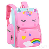 3D Unicorn Primary School Bag Waterproof Kids Student Cart