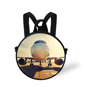 3D Airplane School Bag for Kids, Princess Round Backpack
