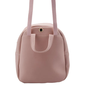 Small Leather Backpack with Bow, Ladies Wallet