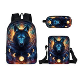 3D Animal Outdoor Three-piece Student School Bag Burden Reduction Backpack