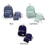 3pcs Girl Crossbody Bag Canvas Bookbag Backpack Set Polka Dot Pencil Case