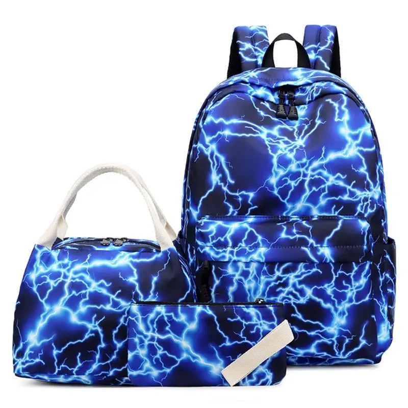 3pcs Nylon Backpack School Laptop Daypack Teenage Schoolbag Bookbag Set