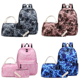 3pcs Nylon Backpack School Laptop Daypack Teenage Schoolbag Bookbag Set