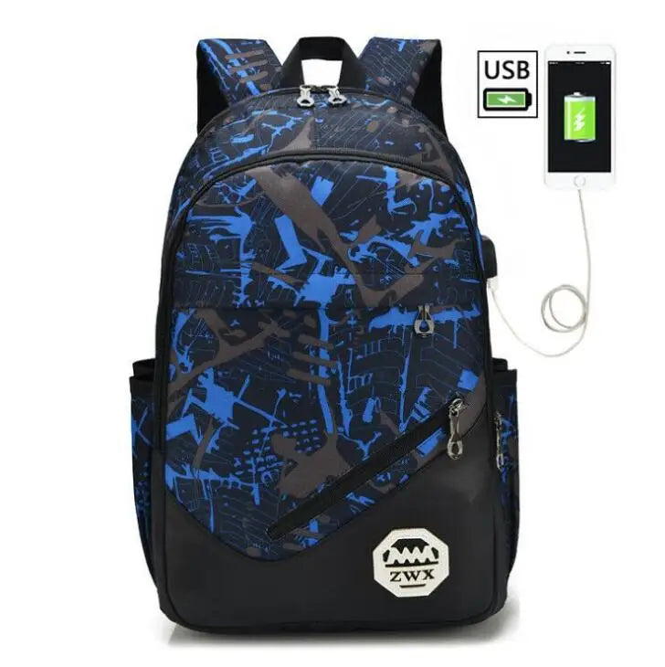 3pc Boys School Bags Set Waterproof Backpack Bookbag Pen Pencil Bag