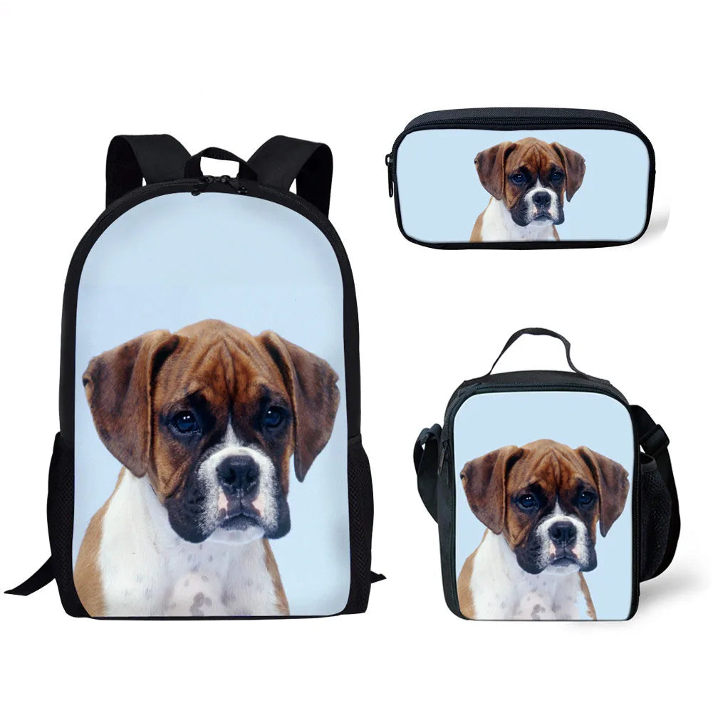 3pcs Dog 3D Printing School Bags for Kids