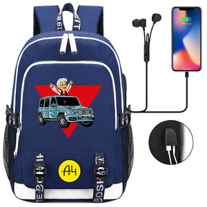 Boys and Girls Backpack USB Charging School Bags Anime Unisex Backpack