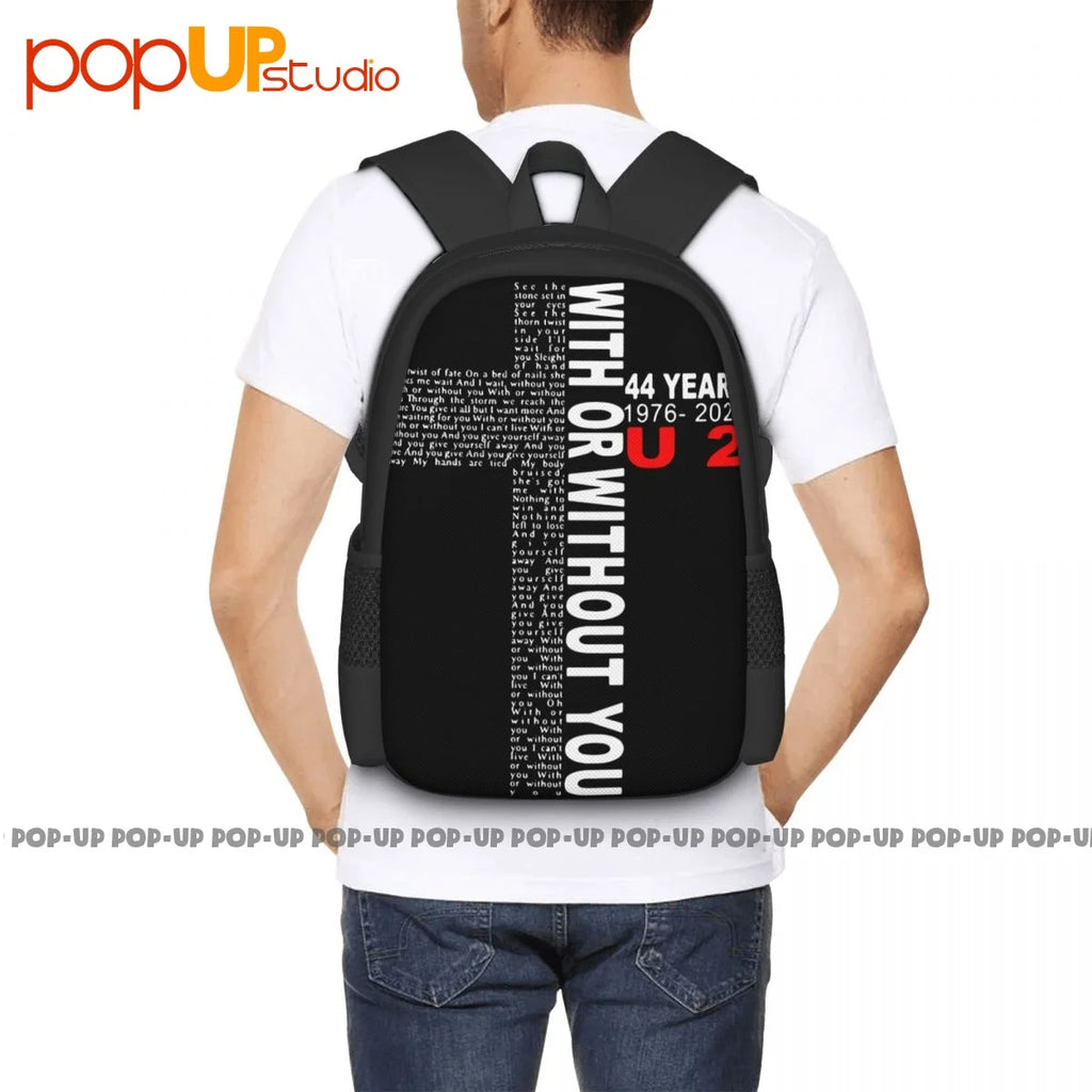U2 With Or Without You Jesus Backpack Large Capacity Print Training Sports Bag