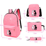 4Pcs/set School Bags For Teenage Girls Printing Backpacks Preppy Style Rucksack