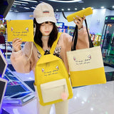 4pcs Cartoon Cat Print Children School Bags for Girls Backpacks